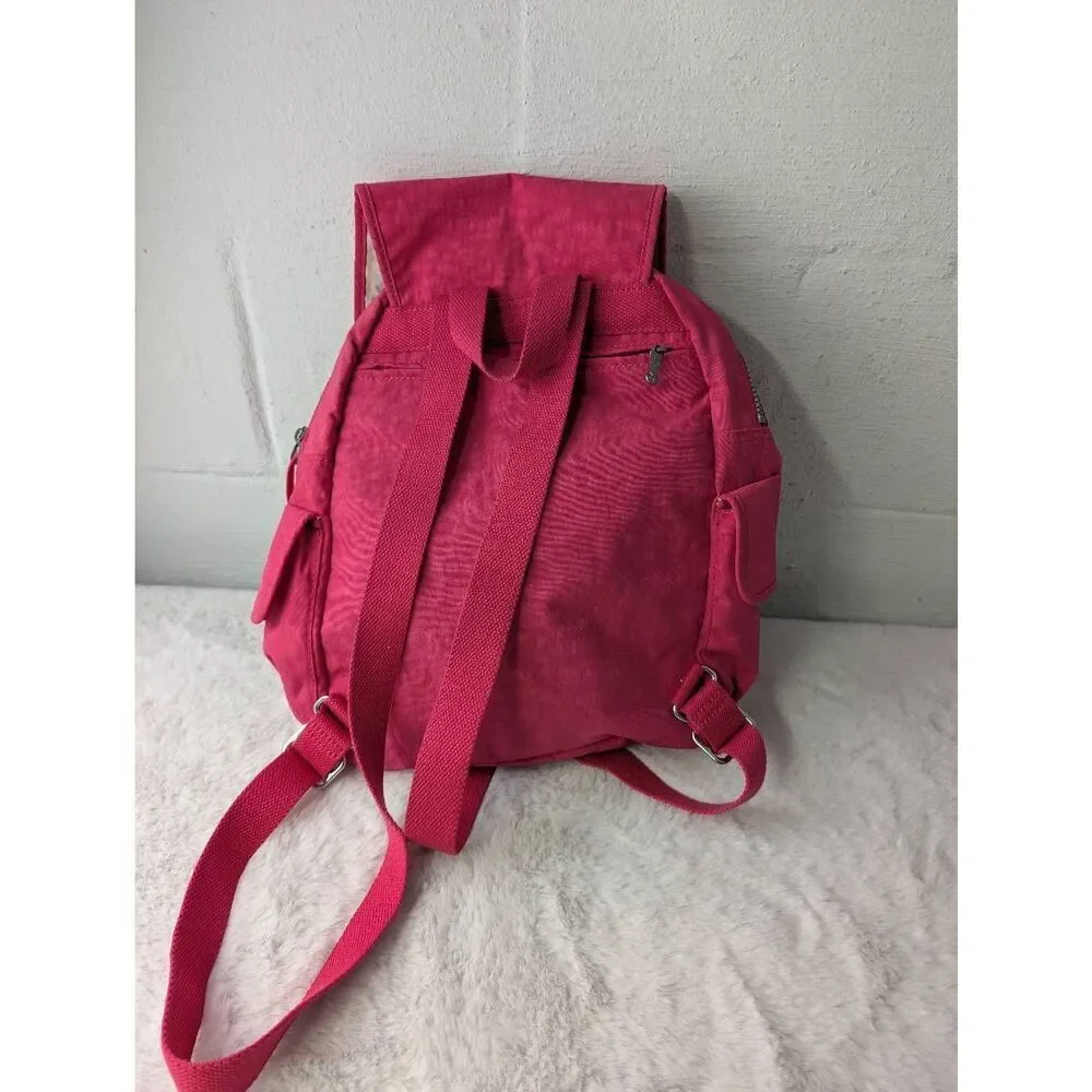 Kipling City Pack Ravier Medium Pink Backpack *Missing Monkey Keychain‎